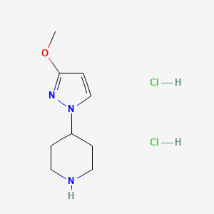 molecular formula C9H17Cl2N3O B13468184 4-(3-methoxy-1H-pyrazol-1-yl)piperidine dihydrochloride 