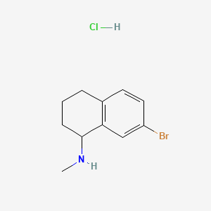 molecular formula C11H15BrClN B13468218 7-bromo-N-methyl-1,2,3,4-tetrahydronaphthalen-1-amine hydrochloride 