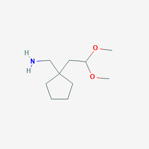 molecular formula C10H21NO2 B13468256 1-[1-(2,2-Dimethoxyethyl)cyclopentyl]methanamine 