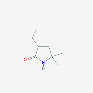 molecular formula C8H15NO B13468281 3-Ethyl-5,5-dimethyl-2-pyrrolidinone 