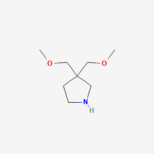 molecular formula C8H17NO2 B13468284 3,3-Bis(methoxymethyl)pyrrolidine 