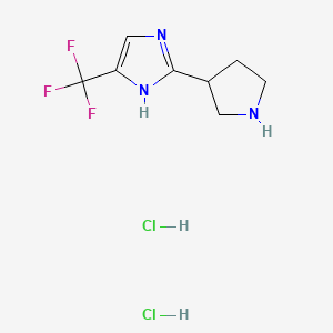 molecular formula C8H12Cl2F3N3 B13468345 2-(pyrrolidin-3-yl)-4-(trifluoromethyl)-1H-imidazole dihydrochloride 