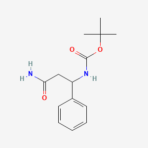 molecular formula C14H20N2O3 B13468352 tert-butyl N-(2-carbamoyl-1-phenylethyl)carbamate 