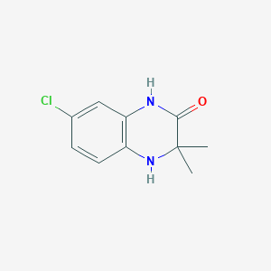 molecular formula C10H11ClN2O B13468420 7-Chloro-3,3-dimethyl-1,2,3,4-tetrahydroquinoxalin-2-one 