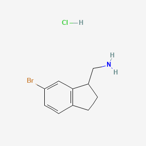 molecular formula C10H13BrClN B13468440 1-(6-bromo-2,3-dihydro-1H-inden-1-yl)methanamine hydrochloride 