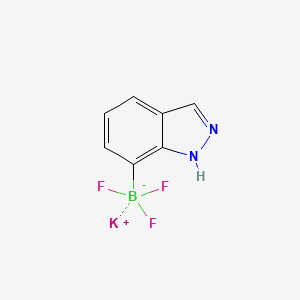 molecular formula C7H5BF3KN2 B13468454 Potassium trifluoro(1H-indazol-7-yl)borate 