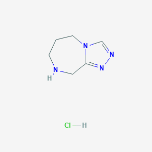 molecular formula C6H11ClN4 B13468457 5H,6H,7H,8H,9H-[1,2,4]triazolo[4,3-a][1,4]diazepine hydrochloride 