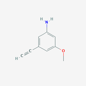 molecular formula C9H9NO B13468483 3-Ethynyl-5-methoxyaniline 