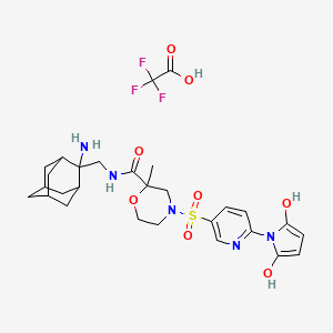 molecular formula C28H36F3N5O8S B13468494 N-[(2-amino-2-adamantyl)methyl]-4-[6-(2,5-dihydroxypyrrol-1-yl)pyridin-3-yl]sulfonyl-2-methylmorpholine-2-carboxamide;2,2,2-trifluoroacetic acid 