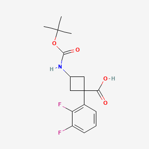 molecular formula C16H19F2NO4 B13468502 Rac-(1r,3r)-3-{[(tert-butoxy)carbonyl]amino}-1-(2,3-difluorophenyl)cyclobutane-1-carboxylic acid 