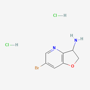 molecular formula C7H9BrCl2N2O B13468522 6-bromo-2H,3H-furo[3,2-b]pyridin-3-amine dihydrochloride 