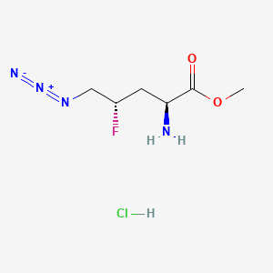 molecular formula C6H12ClFN4O2 B13468545 methyl (2S,4S)-2-amino-5-azido-4-fluoropentanoate hydrochloride 