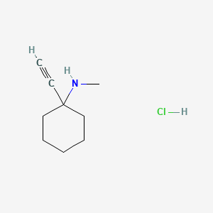 molecular formula C9H16ClN B13468565 1-ethynyl-N-methylcyclohexan-1-amine hydrochloride 