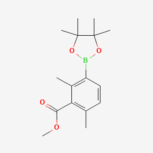 molecular formula C16H23BO4 B13468573 Methyl 2,6-dimethyl-3-(tetramethyl-1,3,2-dioxaborolan-2-yl)benzoate 