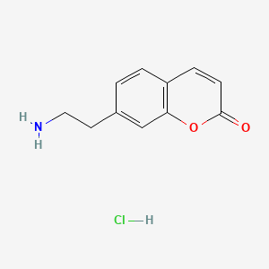 molecular formula C11H12ClNO2 B13468633 7-(2-aminoethyl)-2H-chromen-2-one hydrochloride 