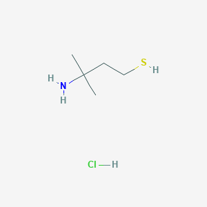 molecular formula C5H14ClNS B13468646 3-Amino-3-methylbutane-1-thiol hydrochloride 