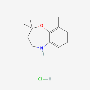 molecular formula C12H18ClNO B13468662 2,2,9-Trimethyl-2,3,4,5-tetrahydro-1,5-benzoxazepine hydrochloride 