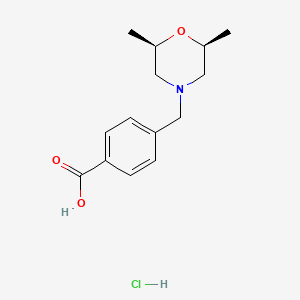 molecular formula C14H20ClNO3 B13468668 4-{[(2R,6S)-2,6-dimethylmorpholin-4-yl]methyl}benzoic acid hydrochloride CAS No. 2901044-47-9