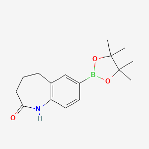 molecular formula C16H22BNO3 B13468686 7-(4,4,5,5-Tetramethyl-1,3,2-dioxaborolan-2-yl)-4,5-dihydro-1H-benzo[b]azepin-2(3H)-one 