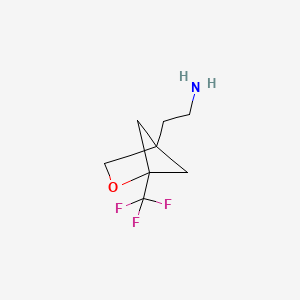 molecular formula C8H12F3NO B13468729 2-[1-(Trifluoromethyl)-2-oxabicyclo[2.1.1]hexan-4-yl]ethan-1-amine 