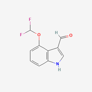 molecular formula C10H7F2NO2 B13468732 4-(difluoromethoxy)-1H-indole-3-carbaldehyde 