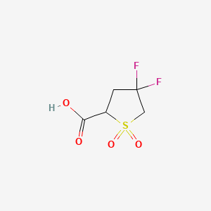 molecular formula C5H6F2O4S B13469030 4,4-Difluoro-1,1-dioxo-1lambda6-thiolane-2-carboxylic acid 