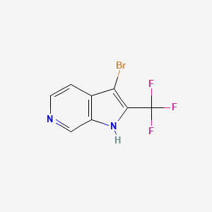 molecular formula C8H4BrF3N2 B13469066 3-bromo-2-(trifluoromethyl)-1H-pyrrolo[2,3-c]pyridine 