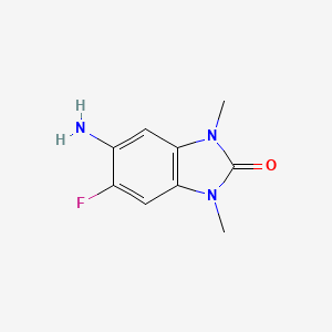 molecular formula C9H10FN3O B13469136 5-amino-6-fluoro-1,3-dimethyl-2,3-dihydro-1H-1,3-benzodiazol-2-one 