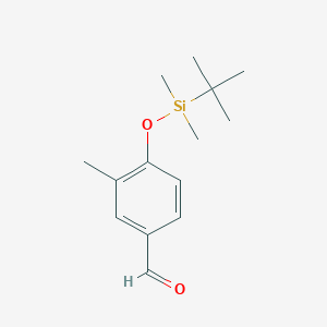 molecular formula C14H22O2Si B13469293 4-[(Tert-butyldimethylsilyl)oxy]-3-methylbenzaldehyde CAS No. 381226-61-5