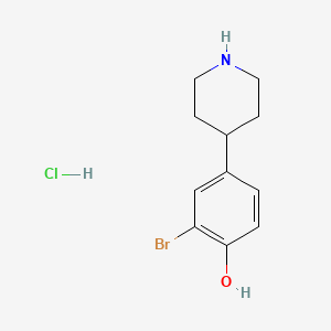 molecular formula C11H15BrClNO B13469345 2-Bromo-4-(piperidin-4-yl)phenol hydrochloride 