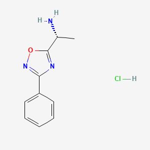 molecular formula C10H12ClN3O B13469377 (1R)-1-(3-phenyl-1,2,4-oxadiazol-5-yl)ethan-1-amine hydrochloride 