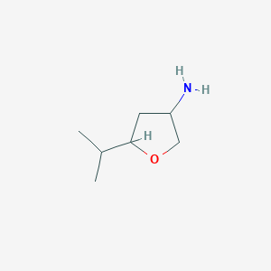 molecular formula C7H15NO B13469396 5-Isopropyltetrahydrofuran-3-amine 