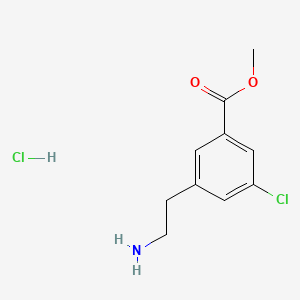 molecular formula C10H13Cl2NO2 B13469443 Methyl 3-(2-aminoethyl)-5-chlorobenzoate hydrochloride 