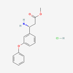 molecular formula C16H18ClNO3 B13469462 methyl (3R)-3-amino-3-(3-phenoxyphenyl)propanoate hydrochloride CAS No. 2913229-21-5