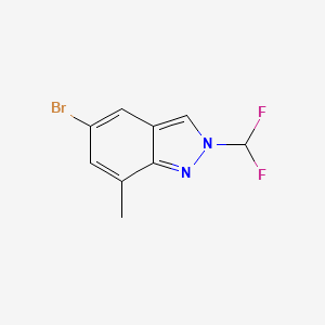 molecular formula C9H7BrF2N2 B13469498 5-bromo-2-(difluoromethyl)-7-methyl-2H-indazole 