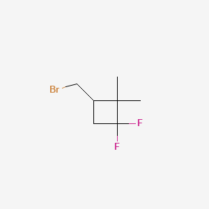 molecular formula C7H11BrF2 B13469510 3-(Bromomethyl)-1,1-difluoro-2,2-dimethylcyclobutane 