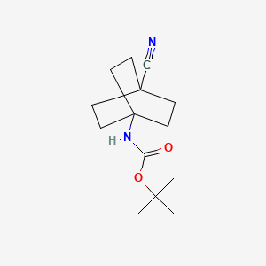 molecular formula C14H22N2O2 B13469557 Tert-butyl N-(4-cyano-1-bicyclo[2.2.2]octanyl)carbamate 