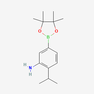 molecular formula C15H24BNO2 B13469569 2-Propan-2-yl-5-(4,4,5,5-tetramethyl-1,3,2-dioxaborolan-2-yl)aniline 