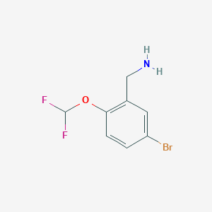 molecular formula C8H8BrF2NO B13469619 [5-Bromo-2-(difluoromethoxy)phenyl]methanamine 