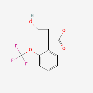 molecular formula C13H13F3O4 B13469724 Rac-methyl (1s,3s)-3-hydroxy-1-[2-(trifluoromethoxy)phenyl]cyclobutane-1-carboxylate 