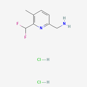 molecular formula C8H12Cl2F2N2 B13469745 1-[6-(Difluoromethyl)-5-methylpyridin-2-yl]methanamine dihydrochloride 