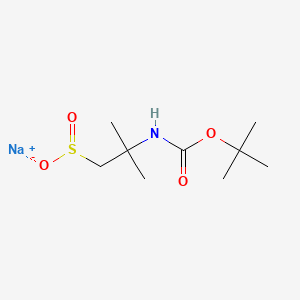 molecular formula C9H18NNaO4S B13469852 Sodium 2-{[(tert-butoxy)carbonyl]amino}-2-methylpropane-1-sulfinate 