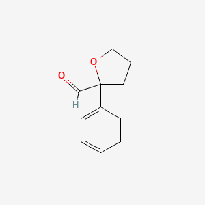 molecular formula C11H12O2 B13469993 2-Phenyloxolane-2-carbaldehyde 