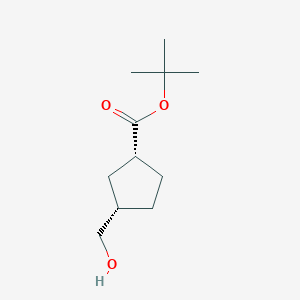 molecular formula C11H20O3 B13470053 rac-tert-butyl (1R,3S)-3-(hydroxymethyl)cyclopentane-1-carboxylate 