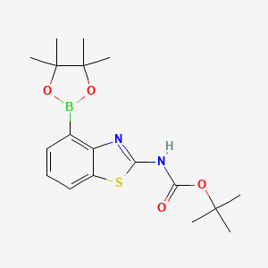 molecular formula C18H25BN2O4S B13470063 tert-butyl N-[4-(4,4,5,5-tetramethyl-1,3,2-dioxaborolan-2-yl)-1,3-benzothiazol-2-yl]carbamate CAS No. 2750285-83-5