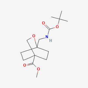 molecular formula C15H25NO5 B13470147 Methyl 1-({[(tert-butoxy)carbonyl]amino}methyl)-2-oxabicyclo[2.2.2]octane-4-carboxylate 