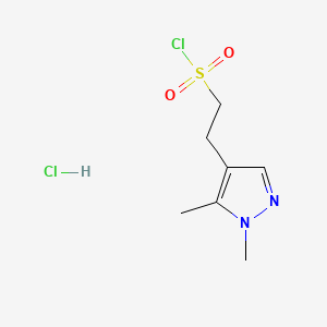 molecular formula C7H12Cl2N2O2S B13470153 2-(1,5-dimethyl-1H-pyrazol-4-yl)ethane-1-sulfonyl chloride hydrochloride 