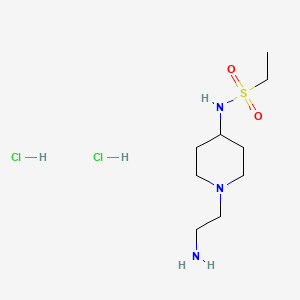 molecular formula C9H23Cl2N3O2S B13470207 N-[1-(2-aminoethyl)piperidin-4-yl]ethane-1-sulfonamide dihydrochloride 