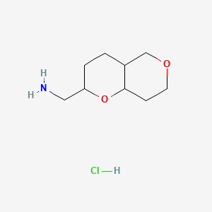 molecular formula C9H18ClNO2 B13470273 1-{Octahydropyrano[3,2-c]pyran-2-yl}methanamine hydrochloride 