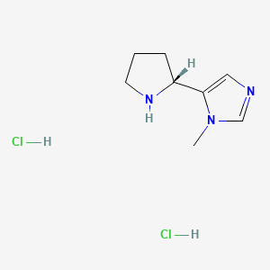 molecular formula C8H15Cl2N3 B13470299 1-methyl-5-[(2R)-pyrrolidin-2-yl]-1H-imidazole dihydrochloride 